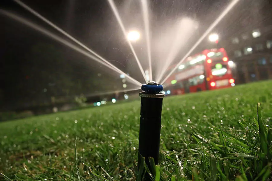 lawn watering at night