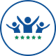 people with hands up icon