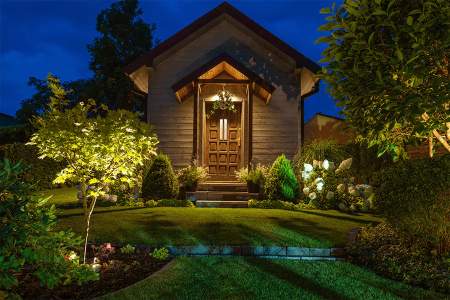 Landscape lighting services took for a beautiful house land