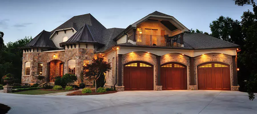 Luxury home with outdoor lighting