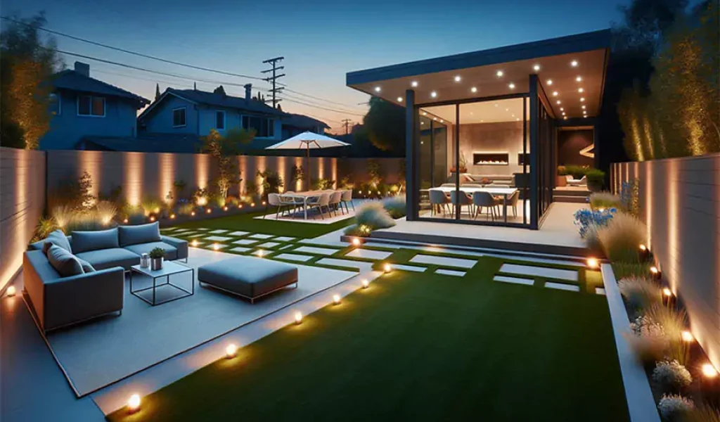 Energy-Saving LED Outdoor Lighting installed in a backyard