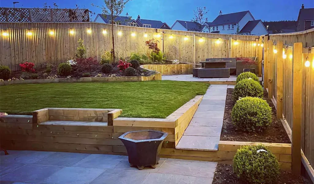 Landscape outdoor lighting in Indianapolis, IN, highlighting a home's curb appeal and enhancing nighttime security.