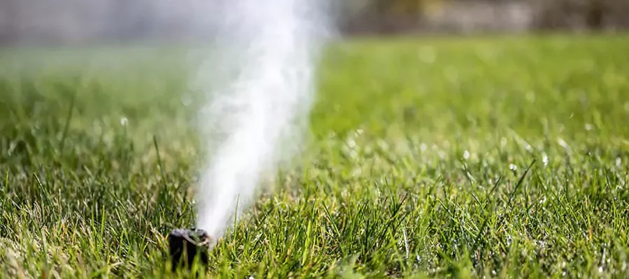 Sprinkler blowing out air during winterization